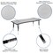 Flash Furniture Rectangle 26 W, 60 L, 25.25 H, Chrome, Laminate, Particleboard, Steel, Grey XU-A3060-CON-GY-T-P-GG - alternate 3